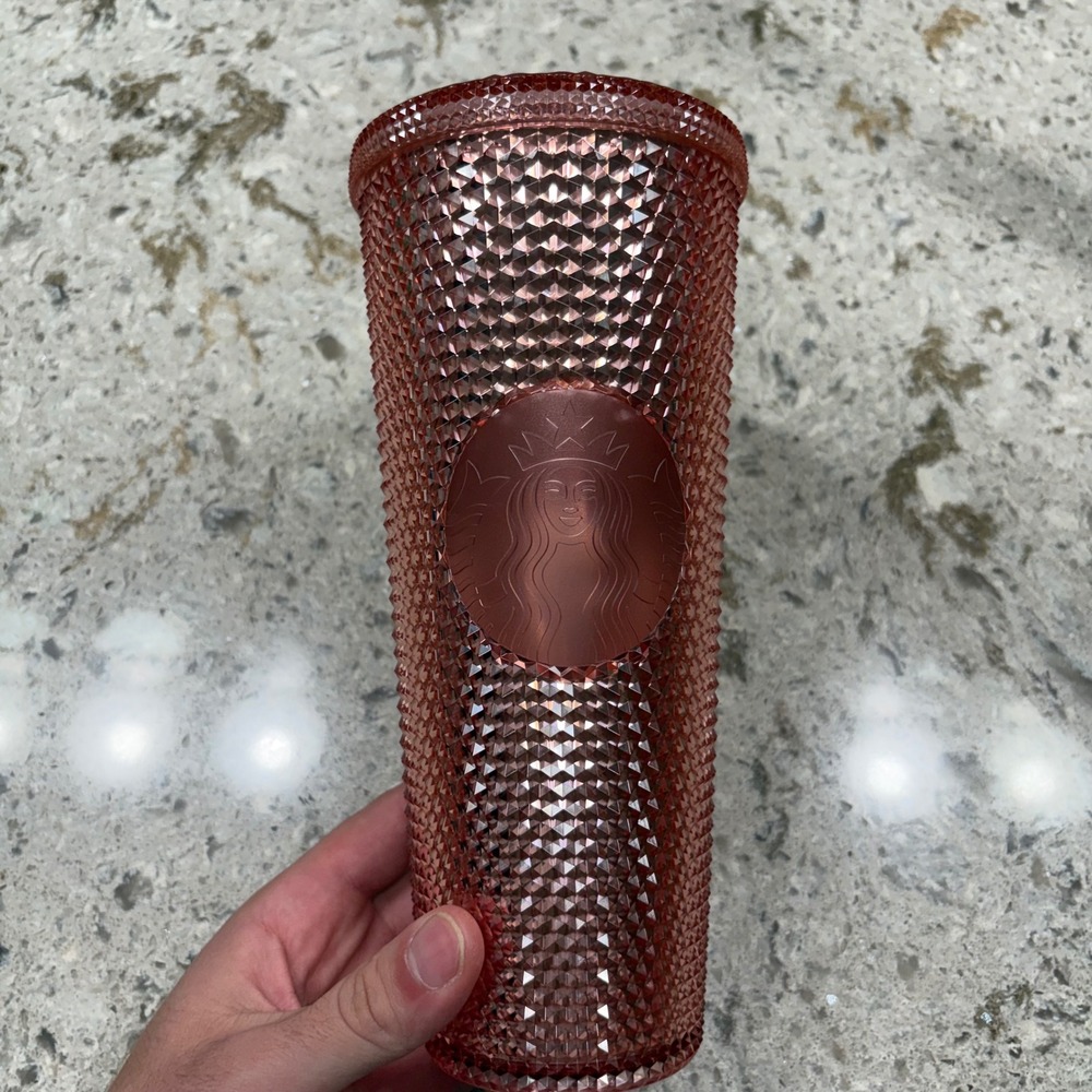 Starbucks Rose Gold Studded Tumbler 24 oz BPA Free Cold Cup NO STRAW